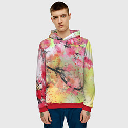 Толстовка-худи мужская Japan sakura, цвет: 3D-красный — фото 2