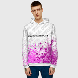 Толстовка-худи мужская Manchester City pro football посередине, цвет: 3D-белый — фото 2