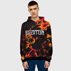 Толстовка-худи мужская Led Zeppelin red lava, цвет: 3D-черный — фото 2