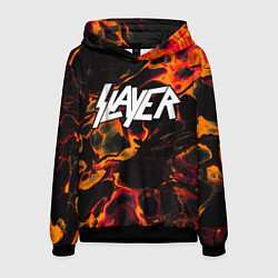 Толстовка-худи мужская Slayer red lava, цвет: 3D-черный