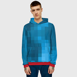 Толстовка-худи мужская Minecraft water cubes, цвет: 3D-красный — фото 2