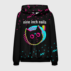 Толстовка-худи мужская Nine Inch Nails - rock star cat, цвет: 3D-черный