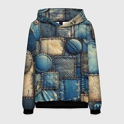 Мужская толстовка Denim patchwork - ai art
