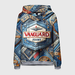 Толстовка-худи мужская Vanguard denim patchwork - ai art, цвет: 3D-меланж