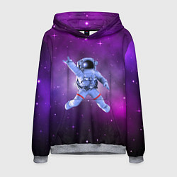 Толстовка-худи мужская Космический рок eee космонавт, цвет: 3D-меланж