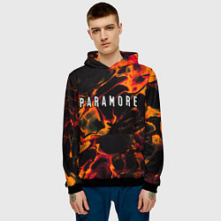 Толстовка-худи мужская Paramore red lava, цвет: 3D-черный — фото 2