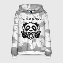 Толстовка-худи мужская The Cranberries рок панда на светлом фоне, цвет: 3D-белый