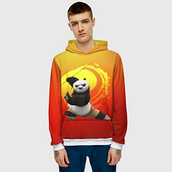 Толстовка-худи мужская Мастер По - Кунг-фу панда, цвет: 3D-белый — фото 2