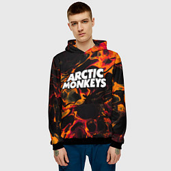 Толстовка-худи мужская Arctic Monkeys red lava, цвет: 3D-черный — фото 2