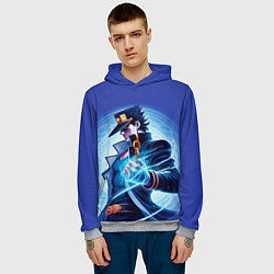 Толстовка-худи мужская Jotaro Kujo - neon glow fantasy, цвет: 3D-меланж — фото 2