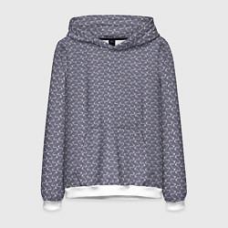 Толстовка-худи мужская Серый ежевичный волнистые полосы, цвет: 3D-белый