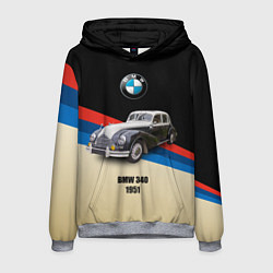 Толстовка-худи мужская Винтажный автомобиль BMW 340, цвет: 3D-меланж