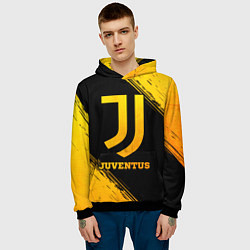 Толстовка-худи мужская Juventus - gold gradient, цвет: 3D-черный — фото 2