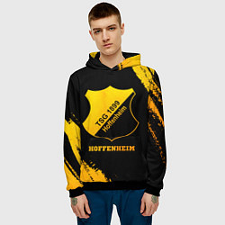 Толстовка-худи мужская Hoffenheim - gold gradient, цвет: 3D-черный — фото 2