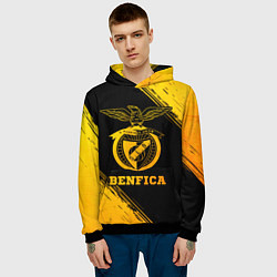 Толстовка-худи мужская Benfica - gold gradient, цвет: 3D-черный — фото 2
