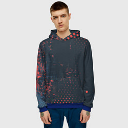 Толстовка-худи мужская Брызги краски на стену, цвет: 3D-синий — фото 2