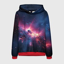 Толстовка-худи мужская Взрыв в космосе, цвет: 3D-красный