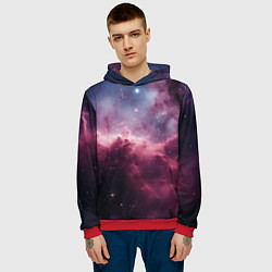 Толстовка-худи мужская Абстрактный космос фантастика, цвет: 3D-красный — фото 2
