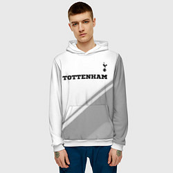 Толстовка-худи мужская Tottenham sport на светлом фоне посередине, цвет: 3D-белый — фото 2