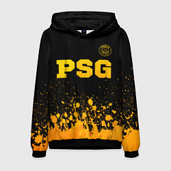Толстовка-худи мужская PSG - gold gradient посередине, цвет: 3D-черный
