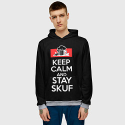 Толстовка-худи мужская Keep calm and stay skuf, цвет: 3D-меланж — фото 2