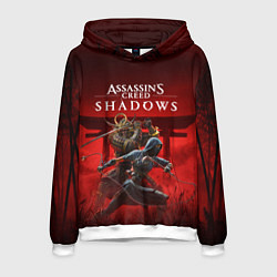 Толстовка-худи мужская Персонажи Assassins creed shadows, цвет: 3D-белый