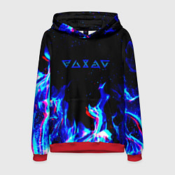 Толстовка-худи мужская The Witcher fire logo glitch, цвет: 3D-красный