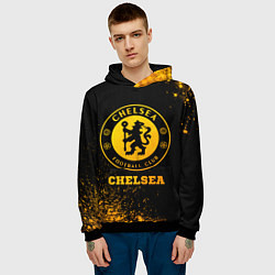 Толстовка-худи мужская Chelsea - gold gradient, цвет: 3D-черный — фото 2