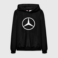 Толстовка-худи мужская Mercedes benz logo white, цвет: 3D-черный