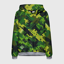 Толстовка-худи мужская Camouflage - pattern ai art, цвет: 3D-меланж