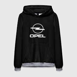 Толстовка-худи мужская Opel logo white, цвет: 3D-меланж