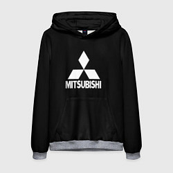 Толстовка-худи мужская Mitsubishi logo white, цвет: 3D-меланж