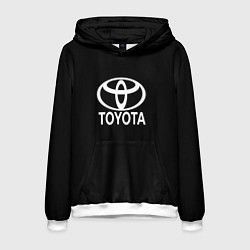 Толстовка-худи мужская Toyota white logo, цвет: 3D-белый