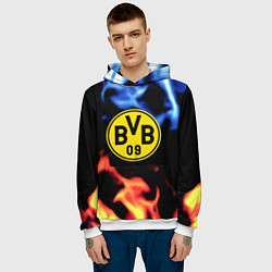 Толстовка-худи мужская Borussia fire storm steel, цвет: 3D-белый — фото 2