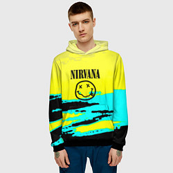 Толстовка-худи мужская Nirvana краски кислотные, цвет: 3D-черный — фото 2
