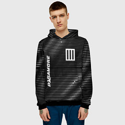 Толстовка-худи мужская Paramore metal rock lines, цвет: 3D-черный — фото 2
