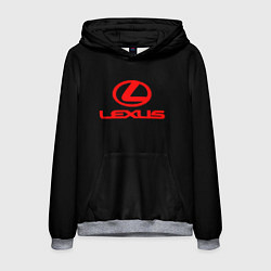 Толстовка-худи мужская Lexus red logo, цвет: 3D-меланж