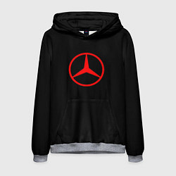 Толстовка-худи мужская Mercedes logo red, цвет: 3D-меланж