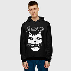 Толстовка-худи мужская Misfits - Meowsfits, цвет: 3D-черный — фото 2