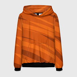 Толстовка-худи мужская Тёмный оранжевый полосами, цвет: 3D-черный