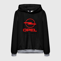 Толстовка-худи мужская Opel red logo auto, цвет: 3D-меланж