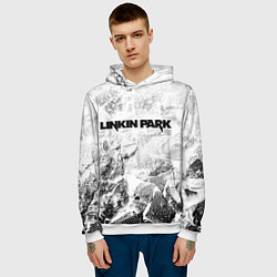 Толстовка-худи мужская Linkin Park white graphite, цвет: 3D-белый — фото 2