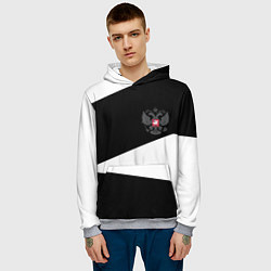 Толстовка-худи мужская Герб РФ геометрия текстура, цвет: 3D-меланж — фото 2