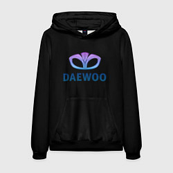 Толстовка-худи мужская Daewoo logo neon, цвет: 3D-черный