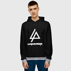 Толстовка-худи мужская Linkin park logo brend music, цвет: 3D-меланж — фото 2