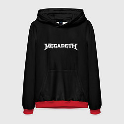 Толстовка-худи мужская Megadeth logo white, цвет: 3D-красный