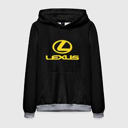 Толстовка-худи мужская Lexus yellow logo, цвет: 3D-меланж