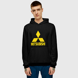 Толстовка-худи мужская Mitsubishi logo yelow, цвет: 3D-черный — фото 2