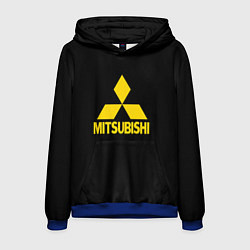 Толстовка-худи мужская Mitsubishi logo yelow, цвет: 3D-синий