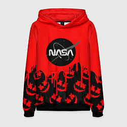 Толстовка-худи мужская Marshmello x Nasa red, цвет: 3D-черный